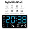 Большие цифровые настенные часы с голосовым управлением, будильником, регулировкой яркости, многофункциональные подвесные часы двойного назначения