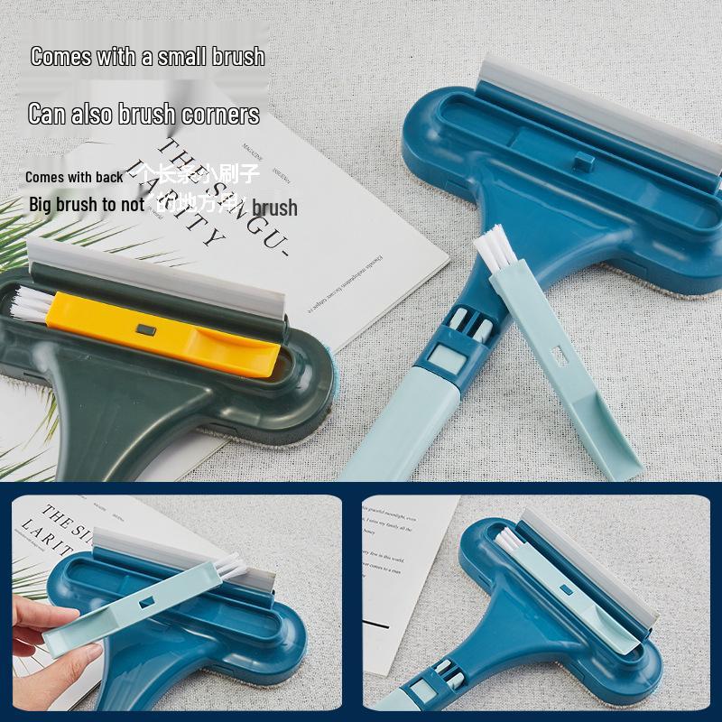 Многофункциональная щетка для чистки экранов и стекла с длинной ручкой и скребком