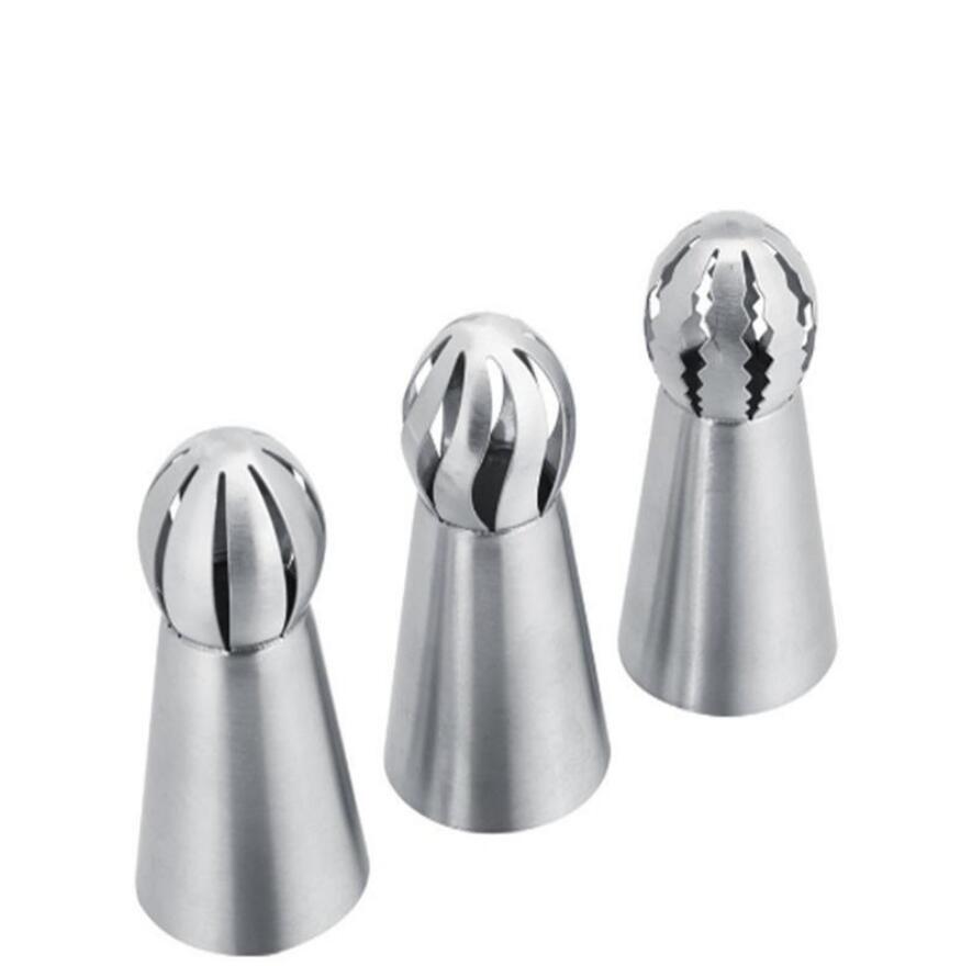 3Pcs Russian Flower Icing Piping Nozzles Tips Cake Decoration Pastry Cupcake Baking Tools