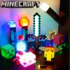 Minecraft Light Up Torch Night Lamp Usb Rechargeable Miner Ore Toy Gaming Gift