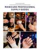 European & American Almond Shape 3D Pink Flower False Nails with Stickers