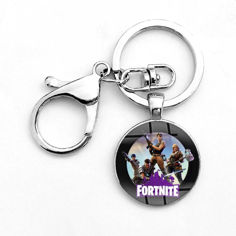 Лазерная Печать Кабошон Брелок Fortnite Кольцо Держатель Ключей из Нержавеющей Стали Ключ