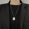 Модное и персонализированное модное брендовое ожерелье из титановой стали в стиле хип-хоп для мужчин и женщин, простой квадратный кулон с буквой, универсальное длинное ожерелье