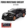 1:32 масштаба Ford Mustang Shelby GT500, литая под давлением модель автомобиля из сплава с откидной спинкой, звуком и светом, мини-симуляторы транспортных средств, игрушки для детей, бойфренда