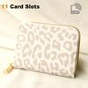 Fashionable Leopard Print Mini Wallet With RFID Blocking, PU Material Purse With Zipper Closure And 11 Card Slots(4.3''x 3.1'')