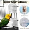 1 шт., диспенсер для воды для попугаев, автоматическая кормушка для птиц, автоматическая кормушка для попугаев, подвесной диспенсер для еды, бутылка для поилки