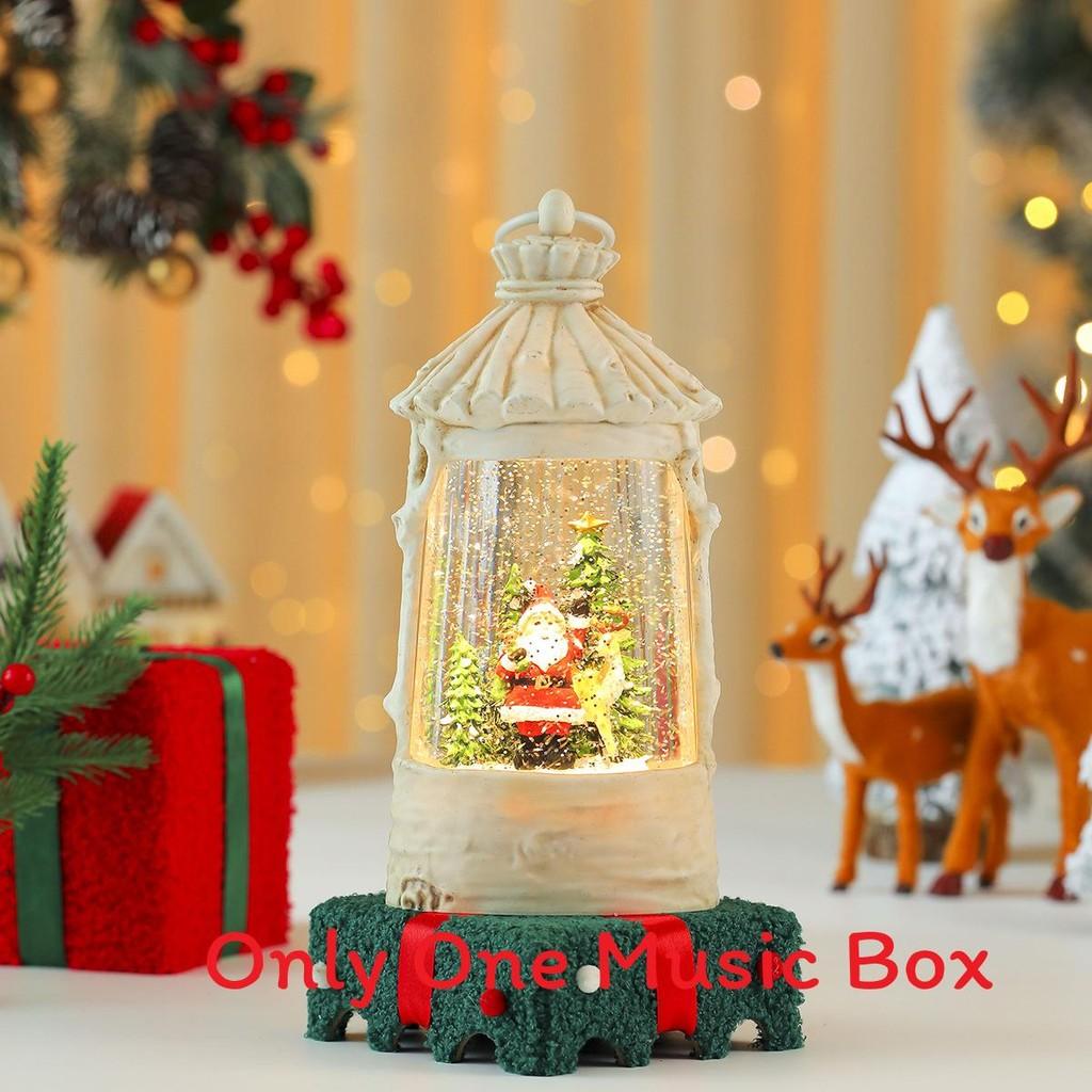 Christmas Crystal Music Box With Snowman Scene For Festive Tabletop Ornament