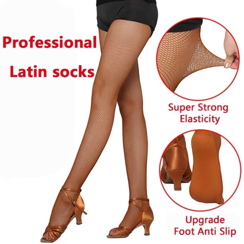 Elastic Latin Dance Fishnet Stockings Hard Mesh Competition Special Pantyhose