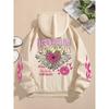 Street Women Sweatshirts Passionate Love Flame Heart Printed Hoodies Crewneck Loose Pullover Warm Female Tops Clothes