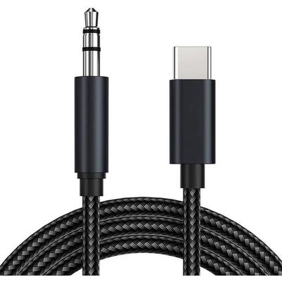 Аудиокабель - Phonillico - Адаптер 3,5 мм разъем на USB-C - Совместим с Xiaomi Redmi 10/9/8 - Черный