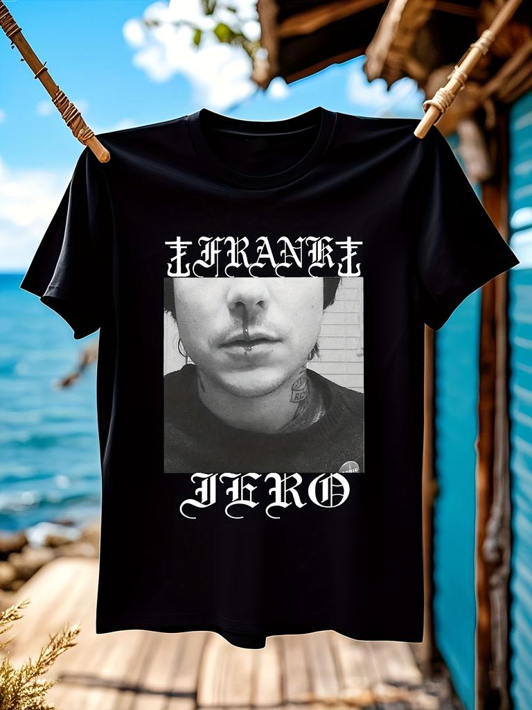 Frank Iero Nose Bleed Graphic for Men - Gothic Heavy Punk Rock Band Tee T-shirt