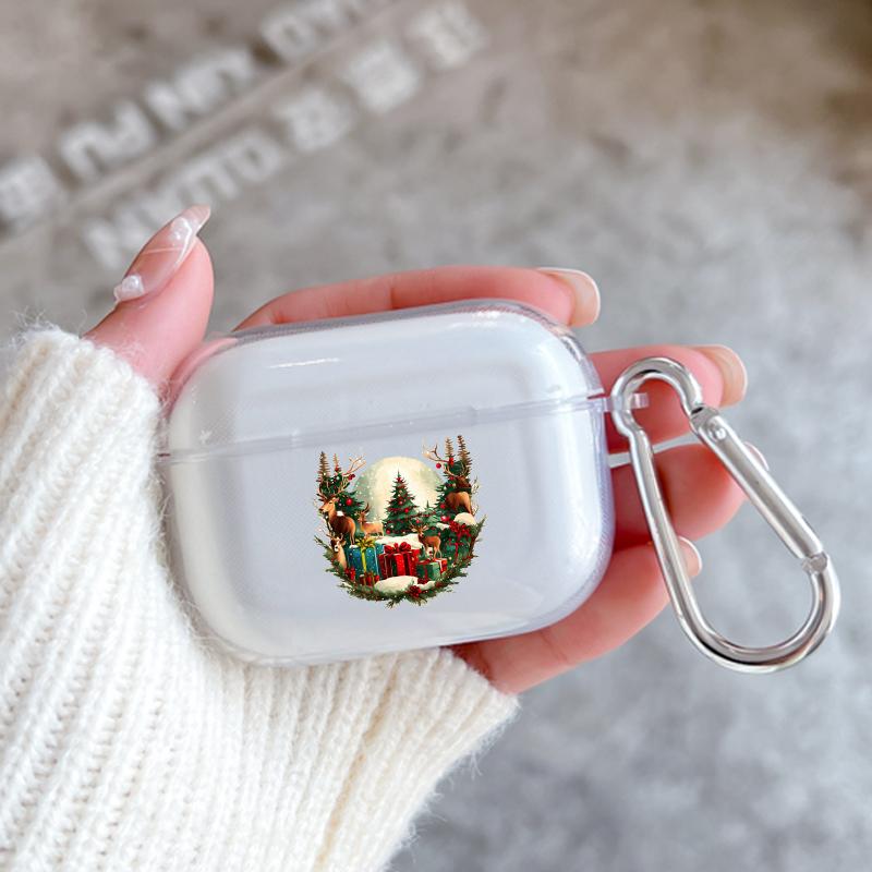 С Рождеством Силиконовый Чехол Для Apple Airpods 1 или 2 Ударопрочный Чехол Для AirPods 3 Pro Pro2 Прозрачный Защитный Чехол Для Наушников