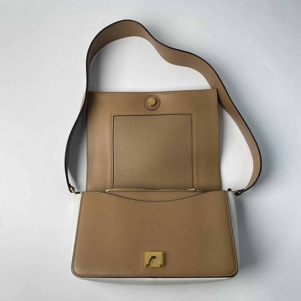 Used CELINEShoulder Bag Brown/white leather Women