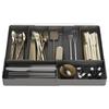 Cutlery Case, Kitchen Drawer Storage Divider, Black, Under-Sink Sliding Tray (Black, Medium)