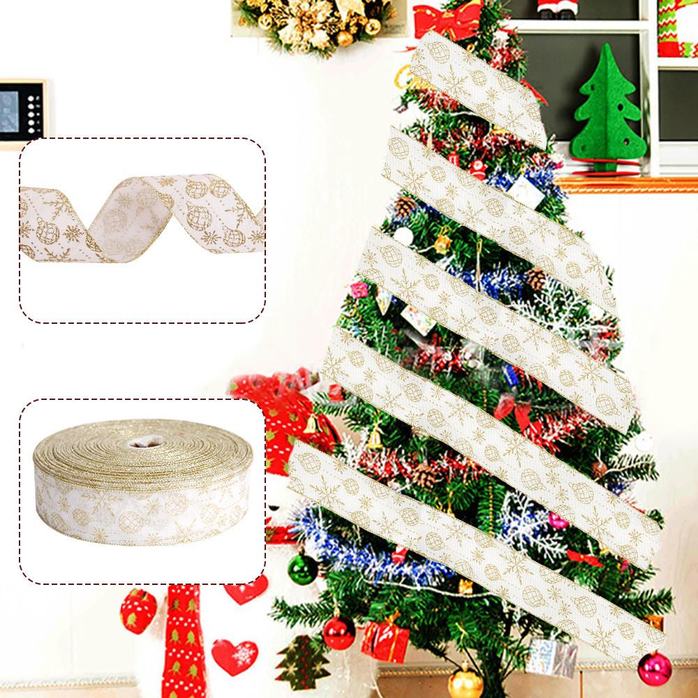 Праздничная рождественская декорация Пудровая лента с принтом для изготовления бантов и рукоделия