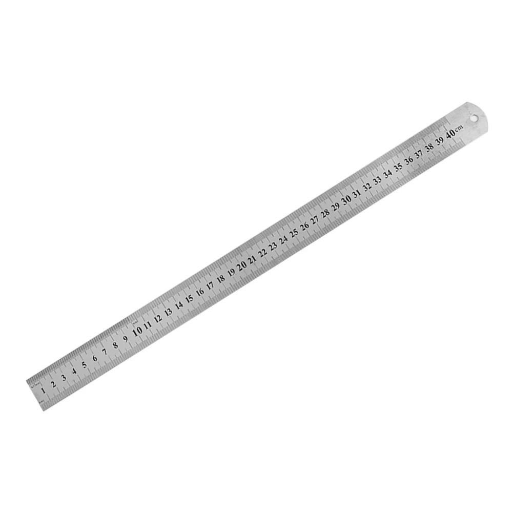 Double Sided Metal Scale Stainless Steel Straight Ruler Measuring Tool Stationery Drafting Accessory School Office Supplies