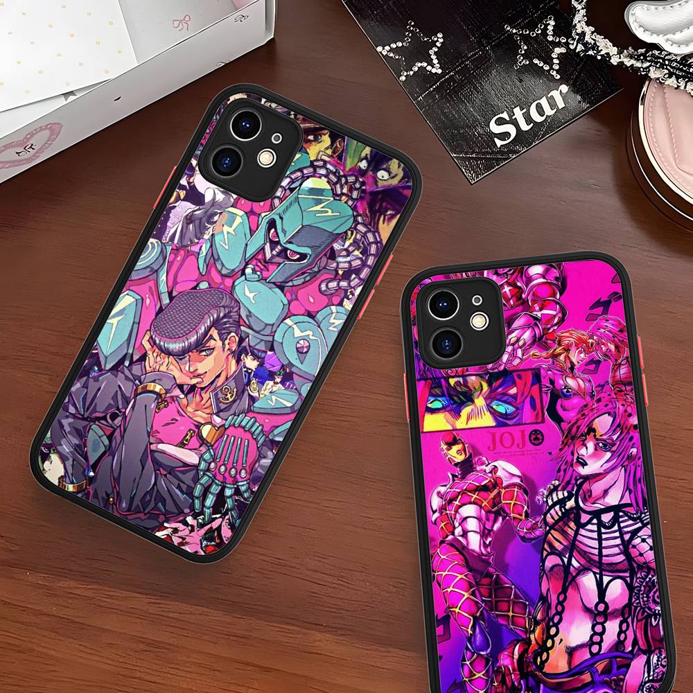 Anime Jojo Bizarre Adventure For IPhone 16 15 14 Plus 13 12 11 Pro Max X XS MAX Translucent Matte Shockproof Cover