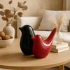 Креативные черные и красные глянцевые керамические фигурки птиц Домашний декор Аксессуары Вечеринка (Упаковка из 2 штук, Черный и Красный)