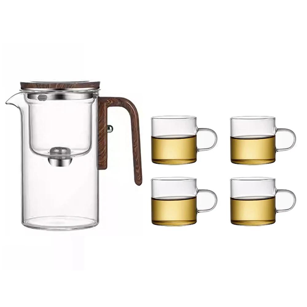 520/600/800ml Glass Teapot with Filter, Magnetic Switch Tea Separation Filter, Home Use, Gift