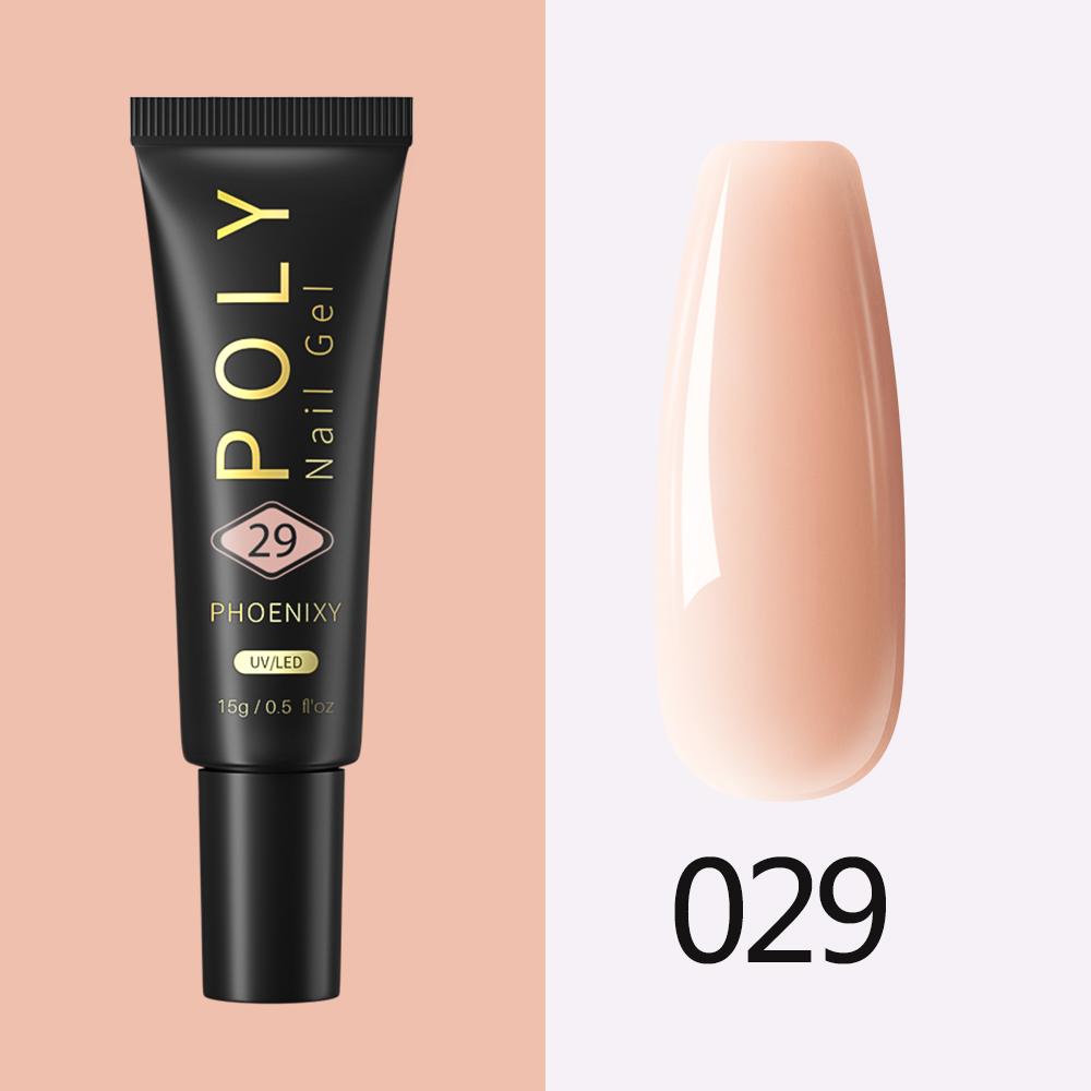 PHOENIXY 37 цветов поли УФ-гель для наращивания ногтей с блестящим лаком для ногтей для шедевров нейл-арта с использованием полигеля