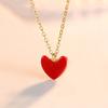 Little Red Heart Necklace Women's Clavicle Chain Temperament Love Pendant Trendy Simple Neck Chain