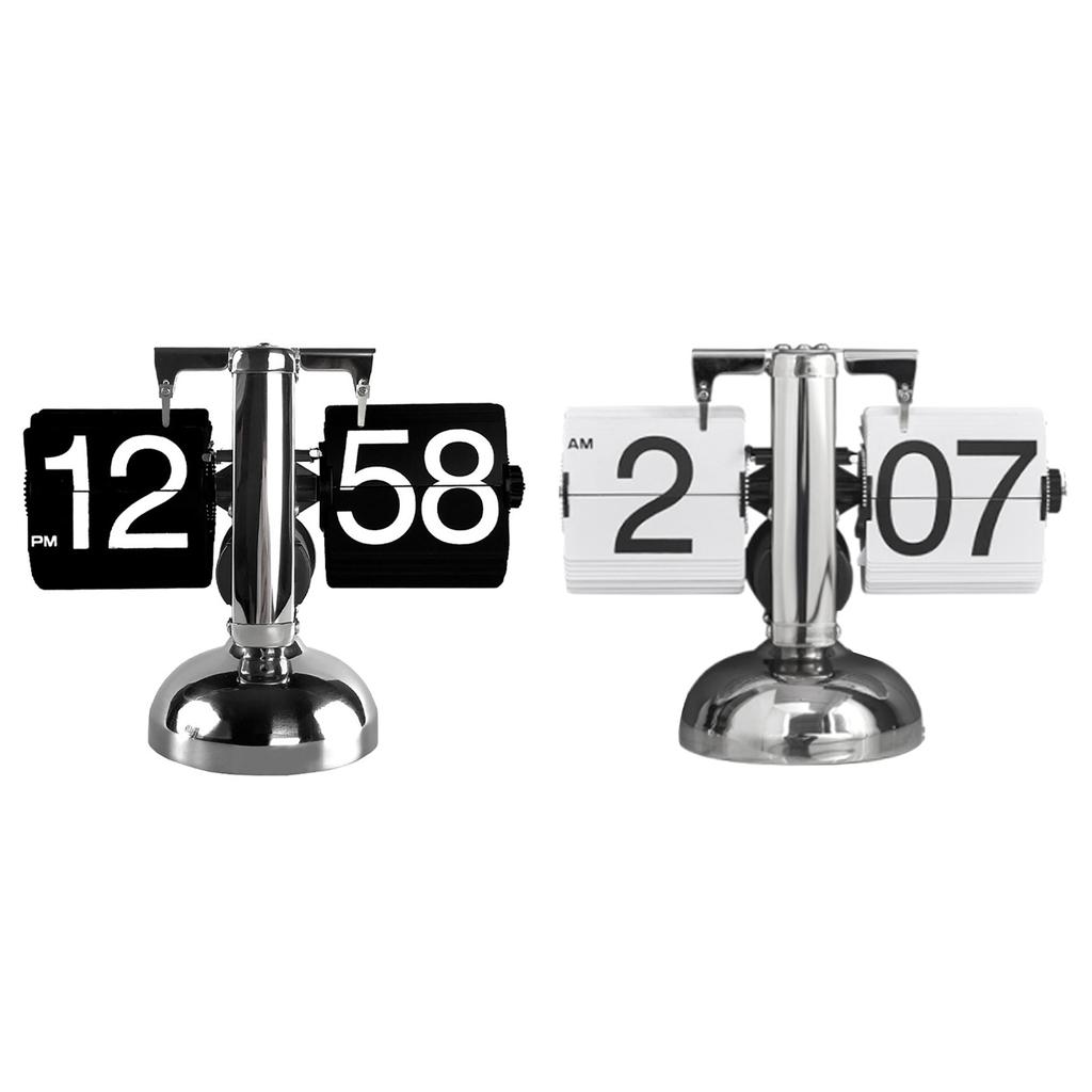 Digital Down Clock Retro Minimalist Single Foot Mechanical Auto Clock Desk Clock for Home