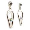 [F4172] - Designer Earrings 'DV - Illuminations' Silver White
