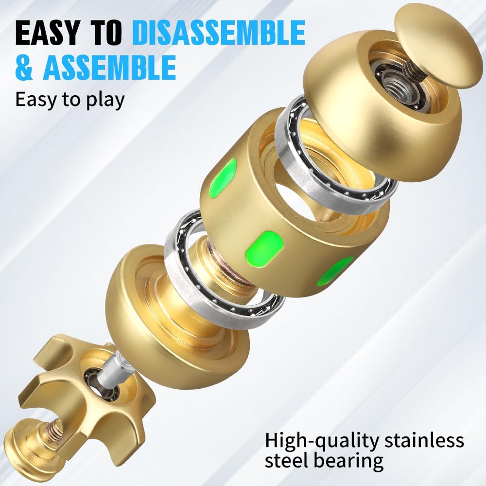 Dilabnda Металлический спиннер-фиджет в виде атомной бомбы, Крутая светящаяся игрушка-кубик 2 в 1 для пальцев, Сенсорный гироскоп-спиннер для пальцев, Подарки