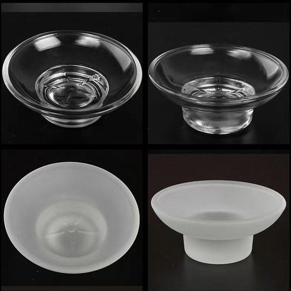 Round Glass Transparent Glass Soap Box Keep Soap Bars Dry Soap Holder  Household
