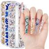 Nail Art Drill 12 Grid Rhinestone Flat Bottom Special-shaped Drill Nail Transparent Aurora AB Glass Drill Nail Art Jewelry Set