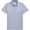 Polo SS24 Поло с вышитым логотипом в полоску, приталенное, с коротким рукавом, мужские топы, потертое, темно-синее MNPOKNI1N822942-410
