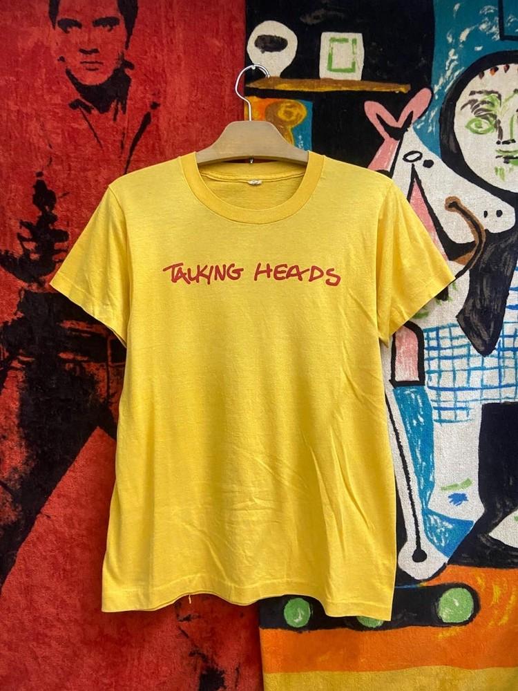 80-е Talking Heads Панк-рок винтажная желтая футболка QT3149 Унисекс футболка