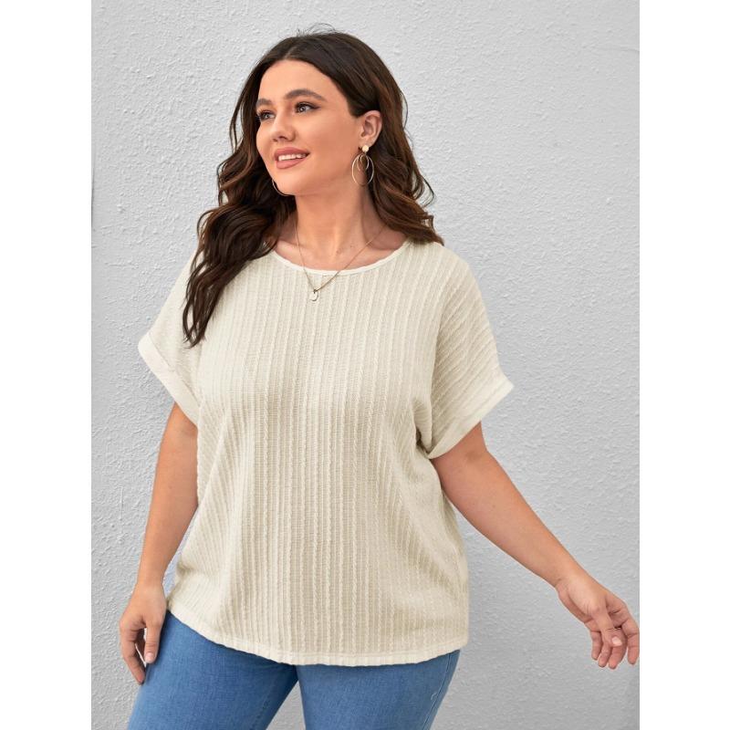 YYFS Women's Fashion Casual Summer Spring Stripe Print Short Sleeve O-Neck Blouses & Shirts