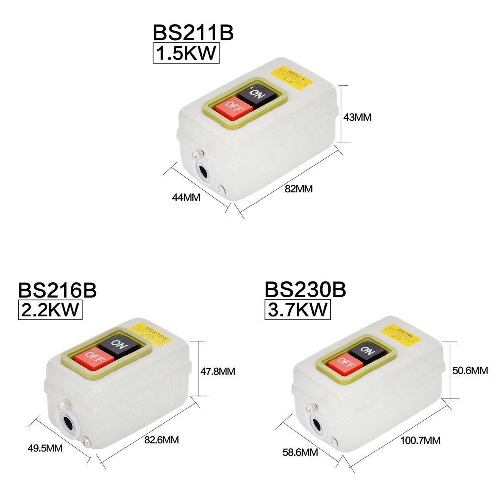 250/380V Three-phase Motor BS-211/216/230 Start Button Switch Metal Button Switch Control Box Power