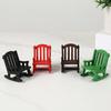 Miniature Rocking Chair 1:12/1:16 Scale Decorative Models Wood Mini Size Chair Figure