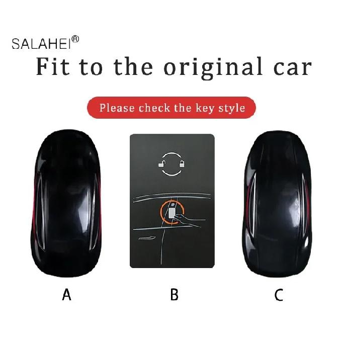 Leather Car Remote Key Fob Case Cover For Tesla Model X Model S Model 3 Car-Styling Protection Holder Shell Keychain Accessories
