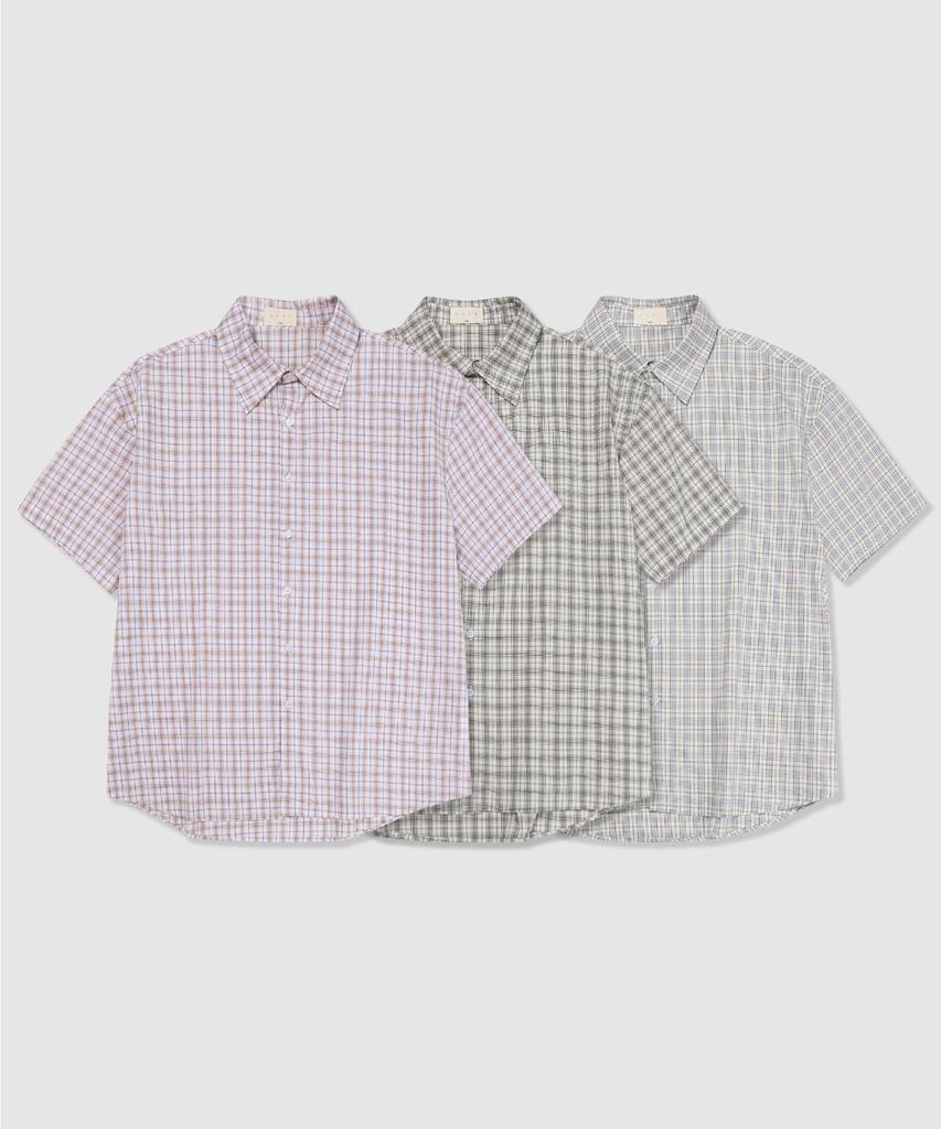 ANDAGAIN Summer Vintage Riku Short Sleeve Check Shirt