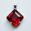Натуральный красный топаз 925 стерлинговое серебро кулон квадратный 92,15 карата сертифицированный my-357-k