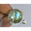 Natural Blue Labradorite Gemstone 925 Solid Sterling Silver Ring Size US-7.5 PG-71