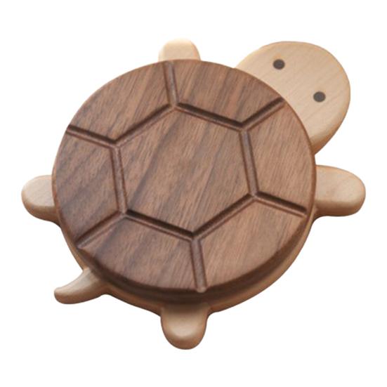 Walnut Turtle Coasters Wooden Kettle Tea Coaster Heat-Resistant Dining Plate Mat Drink Holders for Hot Cold Beverages Home Office Decoration
