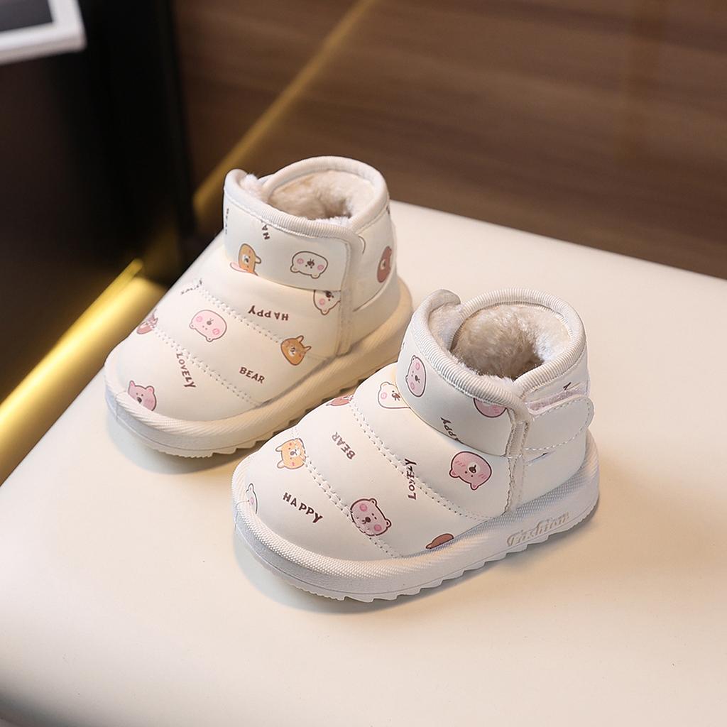 Winter warm toddler shoes for one-year-old girls, soft-soled toddler shoes for boys, baby shoes with plush lining and thickened design6-12Months