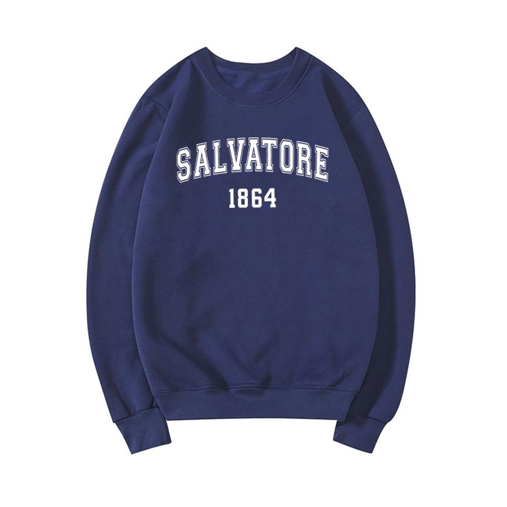 Толстовка Salvatore Brothers 1864 Crewneck Толстовка Mystic Falls Пуловеры TVD Graphic Hoodies Женские толстовки