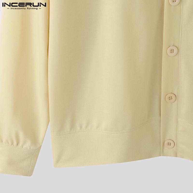 INCERUN Мужской кардиган кимоно оверсайз с рукавами «летучая мышь», на пуговицах, повседневный