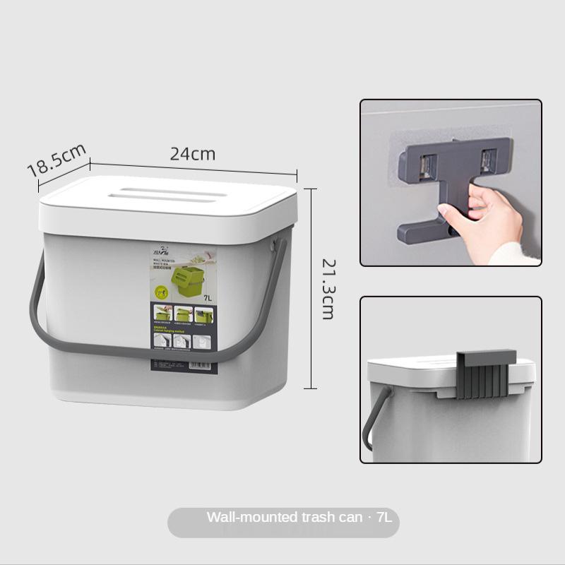 Мусорное ведро для кухни с крышкой, дверца шкафа для дома, настенный унитаз, ванная комната, гостиная, подвесная креативная корзина для хранения бумаги