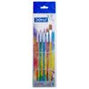 Набор синтетических кистей DOMS Colourmate, 5 шт., плоские и круглые, с мягкой деревянной ручкой, для художественной школы, хобби, живописи