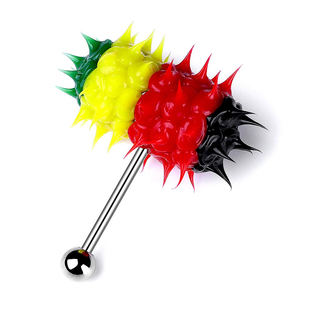 Fashion Colorful Rock Trendy Vibrating Tongue Ring Body Piercing Jewelry With 2 Batteries