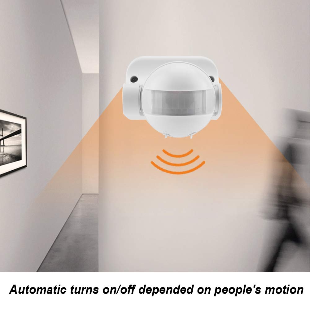 DOACT Датчик движения Датчик света ПВХ 6 IP44 Для наружного использования Датчик, Выключатель, Выключатель, Материал, 8.5 9.5см, Компактный, Регулируемый, Водонепроницаемый,