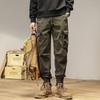 Мужские высококачественные утолщенные хлопковые рабочие брюки с множеством карманов и манжетами для весны и осени