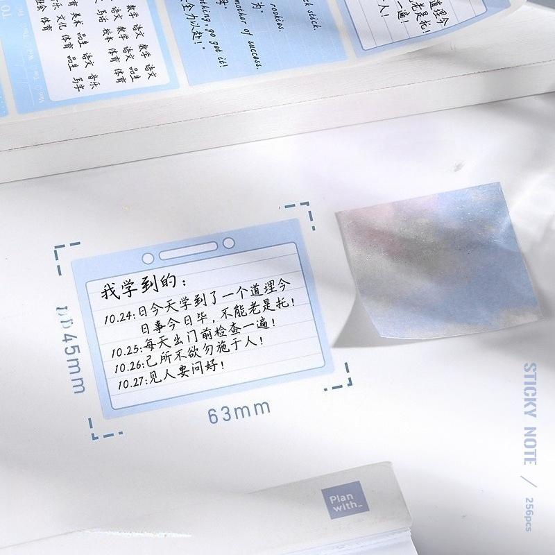 New Gradient Color Boxed Sticky Notes Students with Full Adhesive Index Label Stickers Memo Pad 256 Pieces