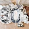40-дюймовый серебряный фольгированный шар номер 30, декоративные шары для вечеринки в честь 30-летия, номер большой шар с цифрой 30, 30-летие для девочек и мальчиков